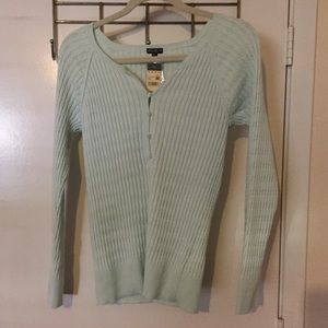 NWT Eddie Bauer Henley sweater aqua